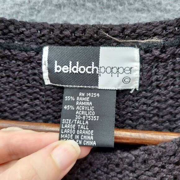 Vintage Beldoch Popper Christmas Reindeer Sweater L - Picture 3 of 4